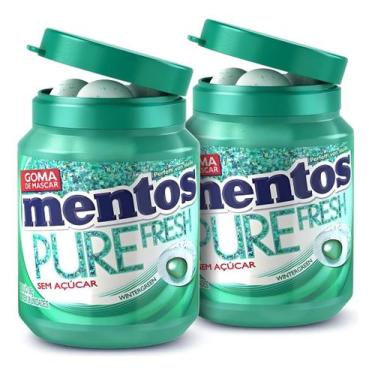 Imagem de Kit 2 Mentos Pote Pure Fresh Wintergreen Goma de Mascar Sem Açucar