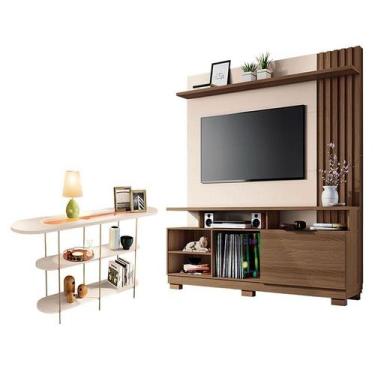 Imagem de Estante Home Theater Artheo Castanho Off White com Aparador Infinity O