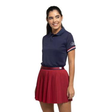 Imagem de Camiseta Polo Wilson Tour Retrô, GG, Marinho