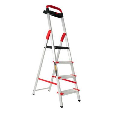 Imagem de Escada Alumínio 4 Degraus Comfort Dobravel Reforçada Alumasa