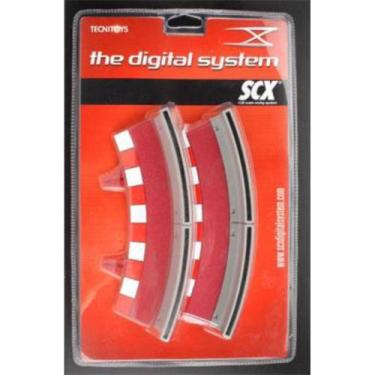 Imagem de Curva Chicane Interna Pista De Autorama Com Barreira 1/32 - SCX®, Verm
