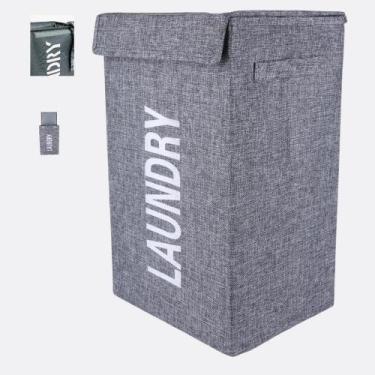 Imagem de Cesto roupa suja organizador multiuso dobravel roupeiro lavanderia qua