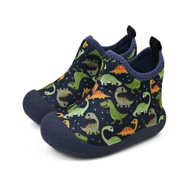 Imagem de Sapatinho Infantil Bota Bebê Menino Azul Cano Alto Inverno Calce Fácil