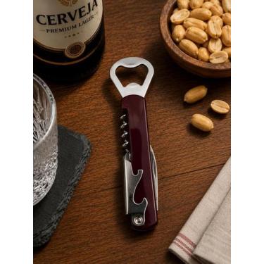 Imagem de Abridor Multiuso Metal Plástico 14cm - Clink Cor:Bôrdo, Bôrdo