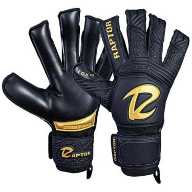 Imagem de Luva de Goleiro Raptor Start Gold Profissional, Preto, Dourado, 6