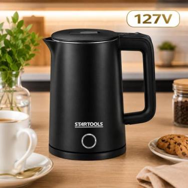 Imagem de Chaleira Elétrica Inox Jarra Design 1,6L 1000W 110V ou 220V Branca ou 