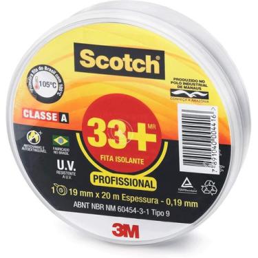 Imagem de Fita Isolante 19mm x 20m Preta 3M Scotch 33+