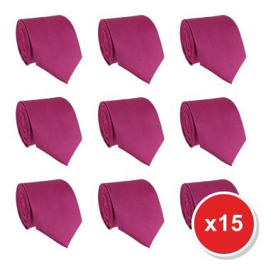 Imagem de Kit 15 Gravatas Social Tons de Rosa Masculina Slim Lisa Padrinho Casamento Noivo Trabalho Congresso