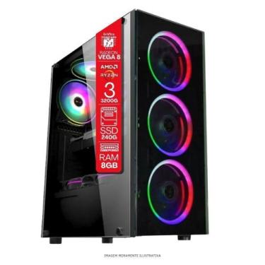 Imagem de Computador PC Gamer Ryzen 3 3200G 8GB DDR4 SSD 240GB Radeon Vega Windo