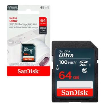 Imagem de Cartão de Memoria 64gb Micro sd Cl10 100mb/s Leit Ultra SDSDUNR-064G-G