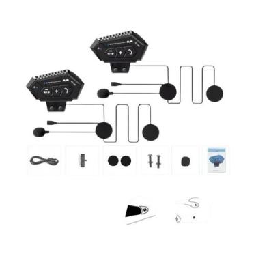Imagem de Fone De Ouvido Bluetooth Para Capacete De Moto 1000mAh 500M Intercomun