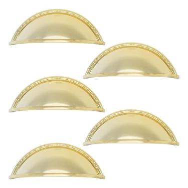 Imagem de 5 Puxadores De Guarda Roupa Concha Moveis Colonial Gaveta (Dourado)