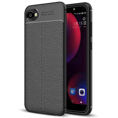 Imagem de Capa ultrafina para HTC Desire 12 Litchi Texture TPU macio capa traseira protetora (preta) capa traseira para telefone (cor preta)