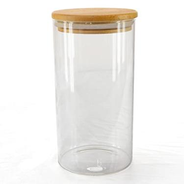 Imagem de POTE HERMETICO DE VIDRO BOROSSILICATO COM TAMPA DE BAMBU 1100ML