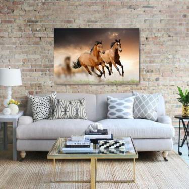Imagem de Quadro decorativo Dois Cavalos Marrons