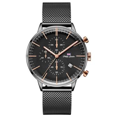 Imagem de Relógio Philiph London Masculino Ref: Pl80251613m Pr N Cronógrafo Black