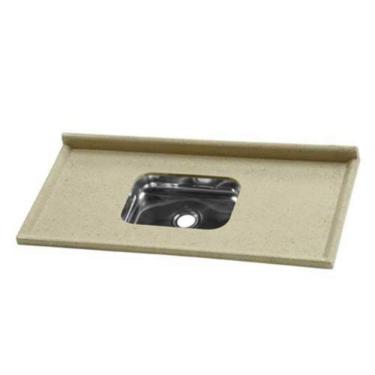 Imagem de Pia Sintética com Cuba Inox, Travertino, 120x55cm A. J. Rorato