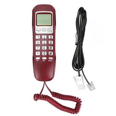 Imagem de ciciglow KXT333CID Telefone com fio, telefones para idosos, telefone de parede retrô novidade com visor LCD telefone de parede com fio para hotel home office (vermelho)