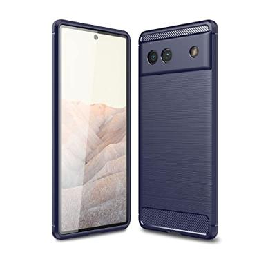 Imagem de For Google Pixel 6a Brushed Carbon Fiber Texture Shockproof TPU Phone Case
