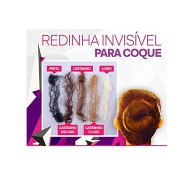 Imagem de Kit Redinha Invisível P/ Coque - 50 Unid Cor Castanho Escuro