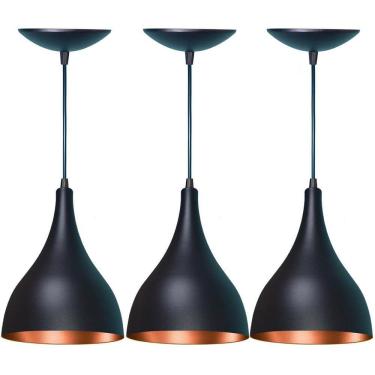 Imagem de Kit 3 Lustres Pendente Gota - Quarto Sala Cozinha