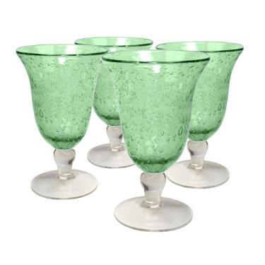 Imagem de Artland Copos de chá gelado com pés da Iris, verde claro, conjunto de 4