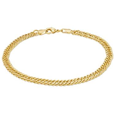Imagem de Barzel Tornozeleira feminina Rambo Curb banhada a ouro 18K - Feita no Brasil, 10 Inches, Metal, Sem pedras preciosas