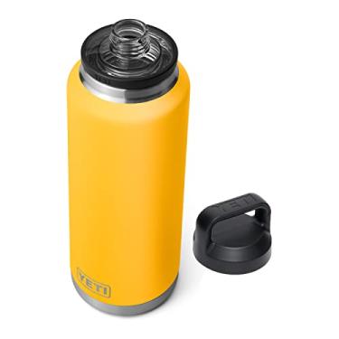Imagem de Garrafa YETI Rambler de 1,3 L, à prova de vazamento, isolamento a vácuo, aço inoxidável com tampa Chug, amarela (Alpine Yellow)