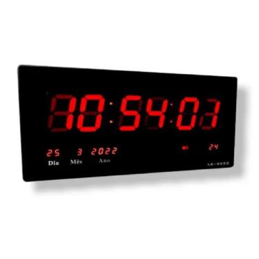 Imagem de Relógio Parede Led Digital Grande 47cm Data Termômetro Firma Academia