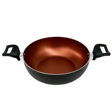 Imagem de Panela Frigideira Caçarola WOK 24 cm Antiaderente Alumínio Cobre