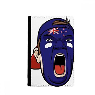 Imagem de Nova Zelândia Maquiagem Facial Gritando Boné Porta-Passaporte Notecase Burse Carteira Capa Cartão Bolsa, Multicolorido.