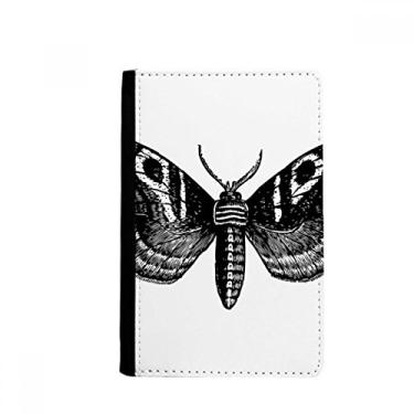 Imagem de Borboleta preta com padrão simples porta-passaporte Notecase Burse capa carteira porta-cartão, Multicolor
