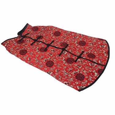 Imagem de Roupas vermelhas para cães Coleira solta e peito macio evita queimaduras solares Adorável casaco de inverno para cães evita a perda de cabelo do lado de fora