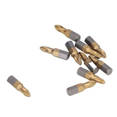 Imagem de 10 Unidades de Pontas de Chave de Fenda Cruzadas Conjunto de Pontas de Chave de Fenda Cruzadas Antiderrapantes 1/4 pol. Haste Hexagonal de Liga de Aço Revestida Com Ti Ferramentas Elétricas Curtas