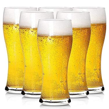 Imagem de BPFY Pacote com 6 copos de cerveja Pilsner de 473 ml, copos de bar, copos para entretenimento em cozinha doméstica