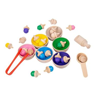 Imagem de shamjina Bolas de para Crianças em Copos Jogo de Classificação de Cores Montessori E Clipe Colher Brinquedo de Aprendizagem Pré-escolar Motor Fino Pa