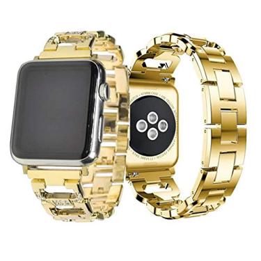 Imagem de Pulseira Metal Luxury Dourado LTIMPORTS, compativel com Apple Watch 42mm Series 11/10, Apple Watch 41mm Series 9/8/7, Watch 40mm Series 6/5/4/SE e Apple Watch 38mm Series 3/2/1