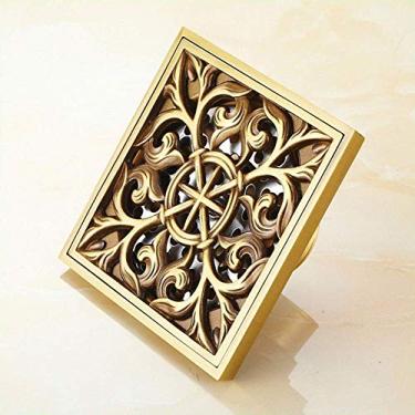 Imagem de Piso ralo para chuveiro quadrado com tampa removível de cobre padrão invisível espessada anti-odor Acessórios para banheiro Filtro Home Hotel