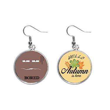 Imagem de Brinco de folha de outono Bored Brown Emotion Stare Shut Ear