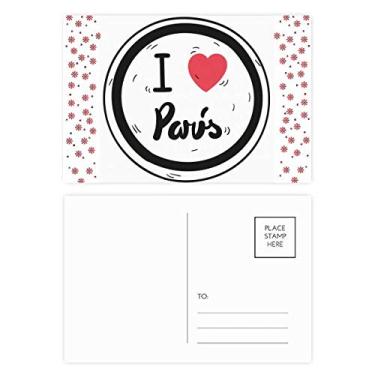 Imagem de Cartão postal de Natal com estampa de palavras "I Love Pariss"