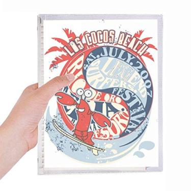 Imagem de Caderno de Organismo Marinho Lagosta World Beach com Folhas Soltas e Diário Recarregável