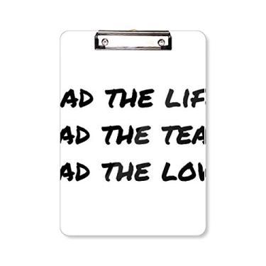 Imagem de Famous Poetry Citação Life Tear Love Prancheta Pasta Bloco de Escrita Placa de Apoio A4