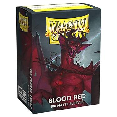 Imagem de Pacote com 5 capas de cartas Dragon Shield Matte Blood Red tamanho padrão 100 ct
