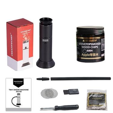 Imagem de Kit de infusor de fumador portátil elétrico quente frio para uso interno e externo – Coquetéis de queijo de carne fumada mais rápido do que uma caixa de defumador, cúpula grande com maior capacidade, presente para ele, pacote B