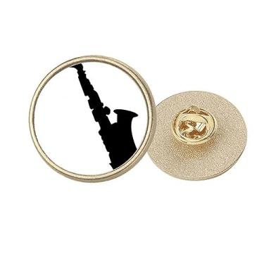 Imagem de Broche de metal dourado redondo para ouvir música clássica Sax, Medium, não aplicar