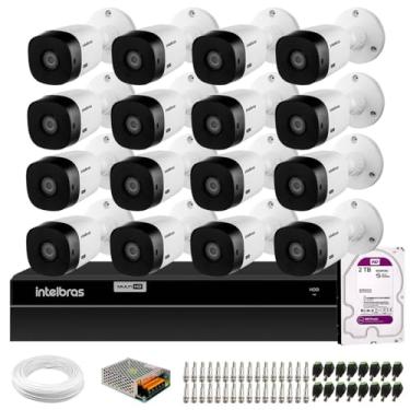 Imagem de Kit 16 Câmeras Intelbras VHL 1120 Bullet HDCVI Lite, HD 720p Visão Noturna 20m, IP66 + DVR Intelbras MHDX 1216 Full HD 16 Canais Multi HD + HD 2TB