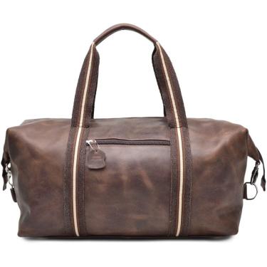 Imagem de Mala de Viagem Masculina em Couro com Alça Café
