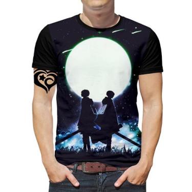 Imagem de Camiseta Attack On Titan Plus Size Masculina Blusa Levi Lua - Alemark