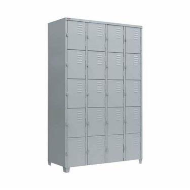 Imagem de Armário Roupeiro De Aço Vestiário Academia 20 Portas Locker Cinza