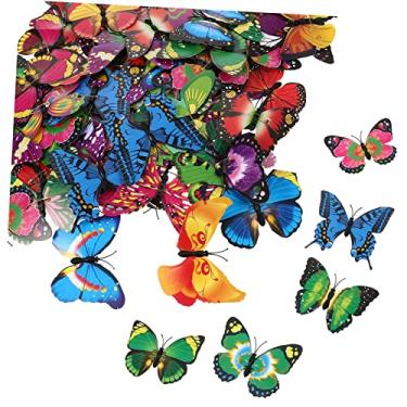 Imagem de NUOBESTY 100 Unidades pino borboleta alfinete de lapela borboleta broches de borboletas em massa joia decoração de casamento alfinete de inseto broches de plástico folha acessórios Almofada